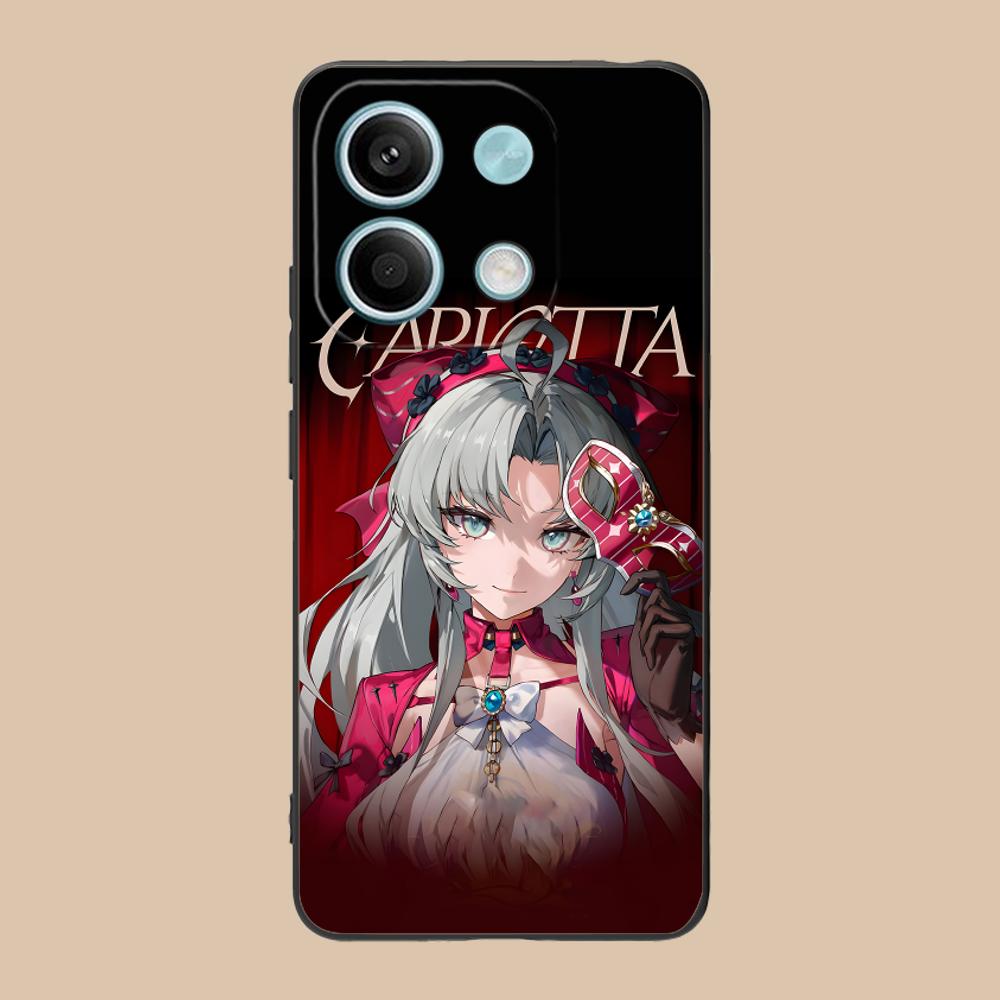 Wuthering Waves Carlotta Phone Case for Xiaomi POCO M6 M5 M4 M3 X7 X6 X5 X4 X3 F6 F5 F4 Pro GT 5G Black Cellphones Smart Cover