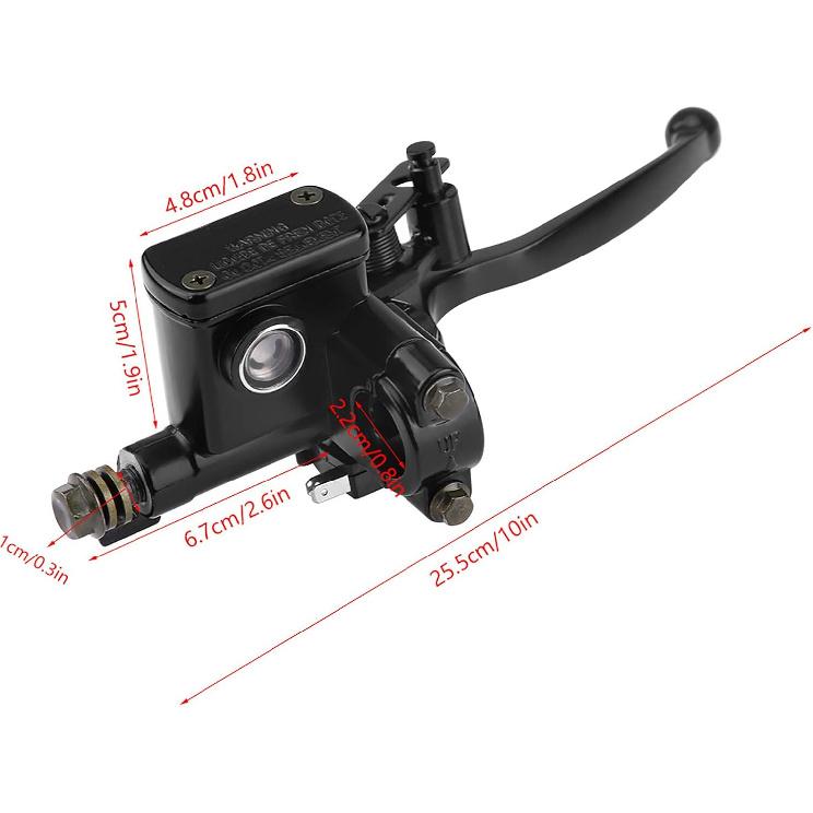 7/8" ATV BremsHauptzylinder, Dirt Bike Bremshebel Pumpe 22mm Quad Bike Bremse 50cc 110cc 150cc Quad Bike ATV