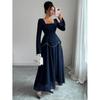 2025 Elegant Long Sleeve Evening Gown - Women's Autumn Winter High-End Dress