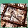 Handbook Set Retro Material Literary Era Notebook Stickers Adhesive Tape Background Paper Collage Gift Box