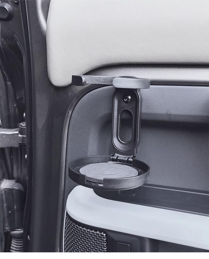 Land Rover Defender (20-25) Non-Destructive Folding Cup Holder for Car Door - Fits Coffee/Milk Tea Cups