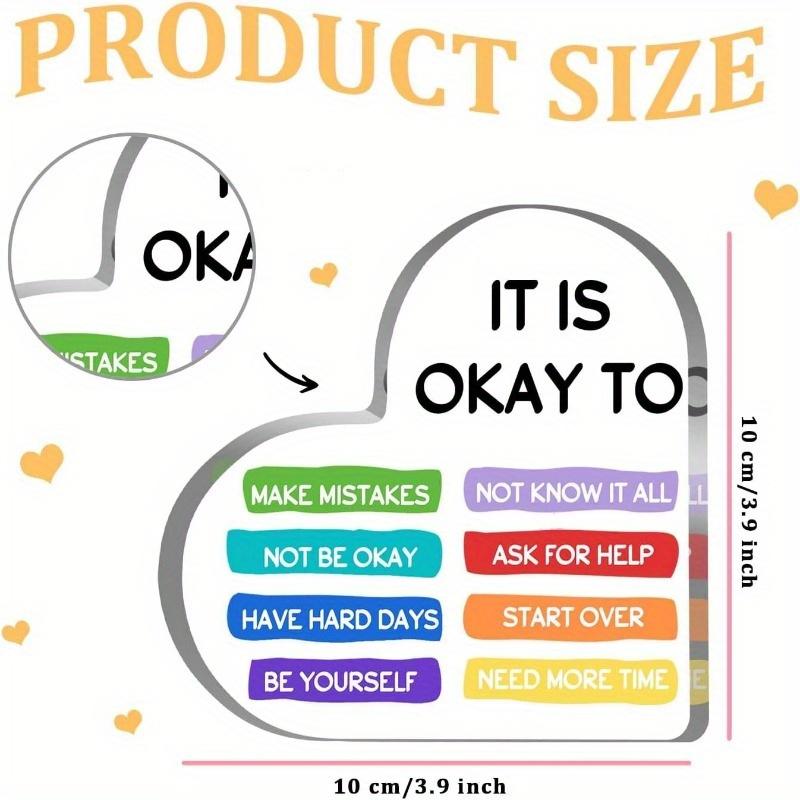 "It Is Okay To Be Yourself" Heart - Mental Health Gift for Counseling Offices & Classrooms