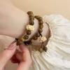 Vintage Zen Lotus Wooden Bead Bracelet For Women Girls