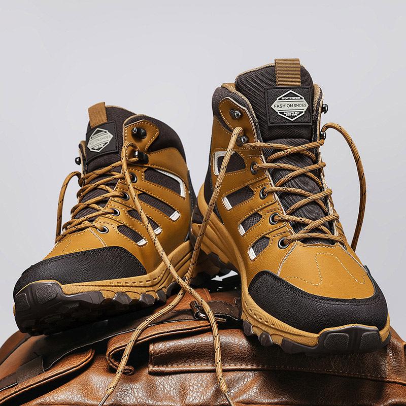 Large Size Winter Outdoor Hiking Shoes 46 Waterproof and Non-slip Labor Insurance Shoes Construction Site Work Leisure Travel Sports Shoes