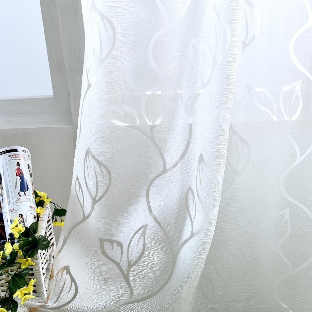 Floral Printed Curtains Window Gauze White Living Room Drape Fashion Polyester Washable Warm Winter Style Bedroom Cafe Shop