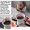 Keramik-Schokoladenfondue-Butterwärmer-Set, Schmelzschale für Käse, Karamell, hochtemperaturbeständige Keramik, gleichmäßiges Erhitzen, Schokoladen-Dip-Set