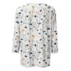 Women's 3/4 Sleeve Square Neck Floral Shirt Casual Loose Tunic Top