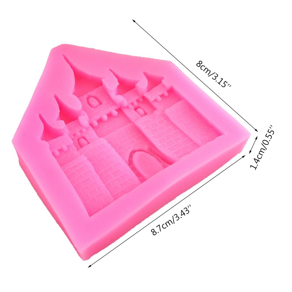Weiche Silikonformen, Burghaus-Gebäudeform für Fondant, Schokoladenkuchen, Dekoration, Backgeschirr, DIY, Gipsherstellungsformen