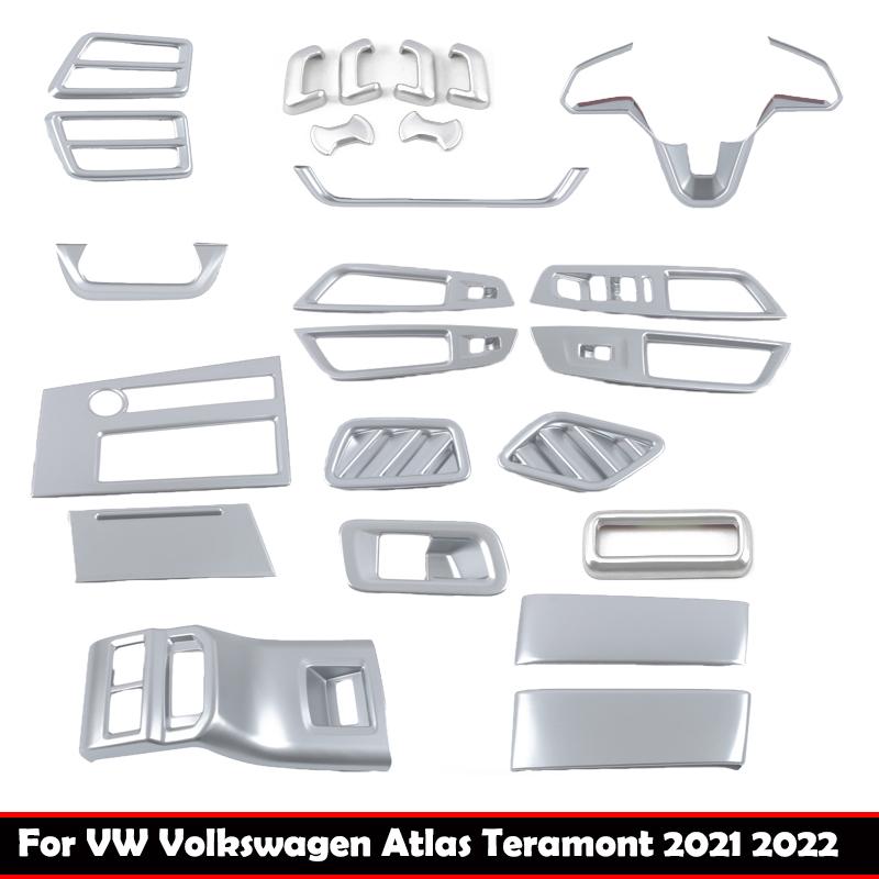 ABS matte For VW Volkswagen Atlas Teramont Headlight Switch window switch front rear Air vent Gear Shift Panel cover