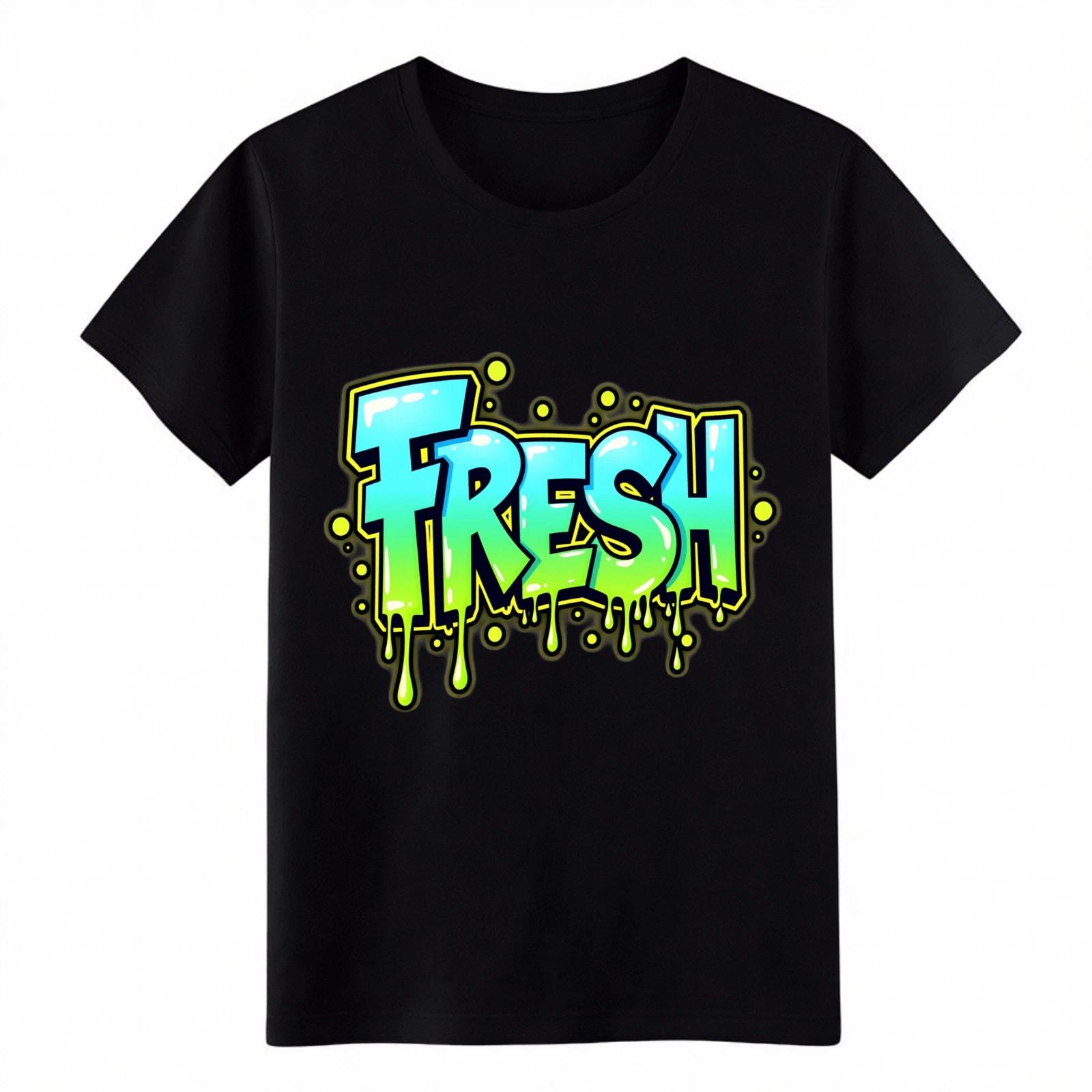 

Graffiti FRESH Graphic T-Shirt, Retro 90s Hip Hop Streetwear Tee for Men Women 3XL