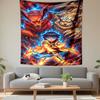 Naruto Anime Girl Jinchuriki with Nine Tails Fox Shukaku Blue Chakra Mode Kunai Wall Tapestry Anime Decor for Bedroom Game Room Gift for Fans