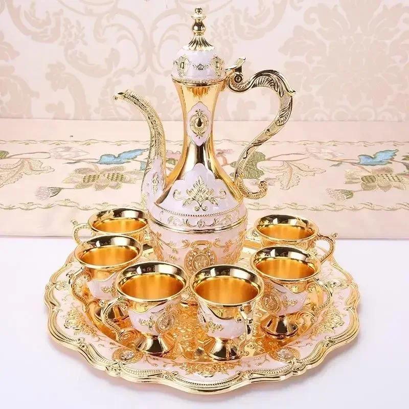 Vintage Wine Glass Pot Set Palaces Style Home Decoration Props Wedding Commemorative Daily Necessities Special Holiday Gifts