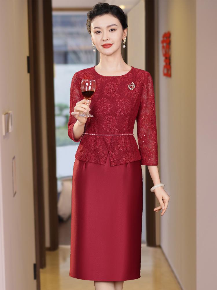 Elegant 2025 Autumn Mother of the Groom Wedding Banquet Dress - Petite & Plus Size