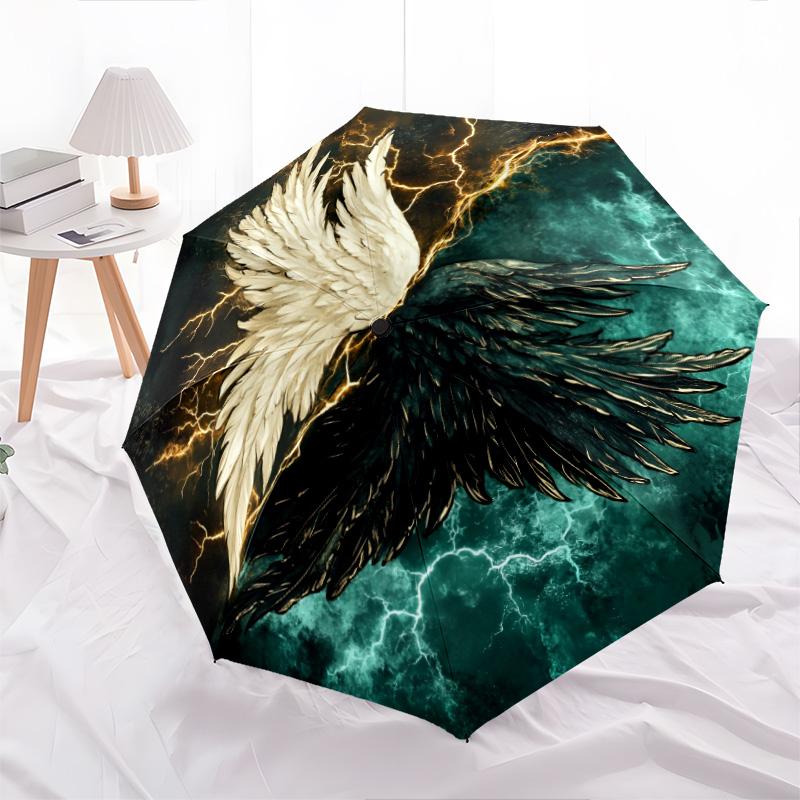

Lightning Eagle Wings pattern, automatic folding umbrella, portable and foldable design, 8 ribs, a Christmas or birthday gift.