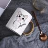 Creative cartoon Cat mug with spoon, 400ml teacup coffee ceramic mugs office cup office Drinkware couple cup gift