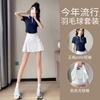 Womens Tennis Golf Badminton Outfit Running Quick Dry Polo Shirt Skirt Gym Sportswear