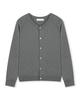 Beslow Crew Neck Relaxed Short Cardigan Charcoal