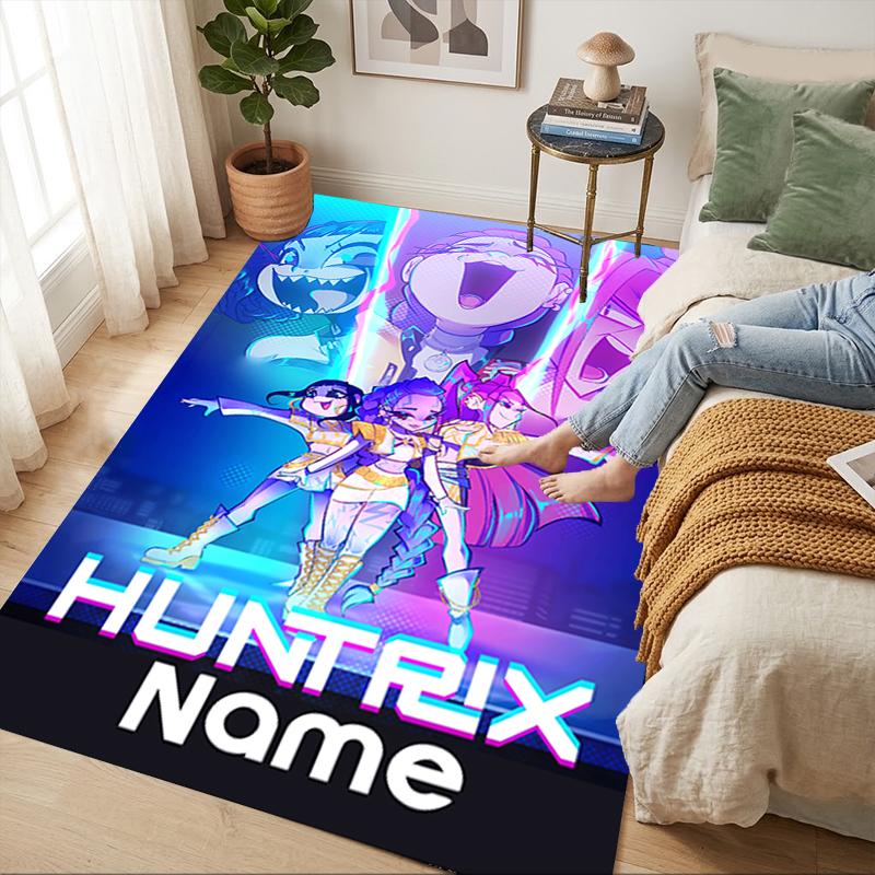 Personalized Name Fantasy Heroes Living Room Non-Slip Area Rug Soft Carpet for Bedroom Playroom Sofa Office Home Decor Doormat