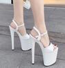 Fashion Fish Mouth Sandals Shiny Transparent 20CM Sexy Pole Dance High Heels Catwalk Nightclub Shoes Sandals Women