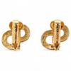 Auth DIOR CD Logo Rhinestone Earrings Jewelry Vintage Gold Tone Di2207ju