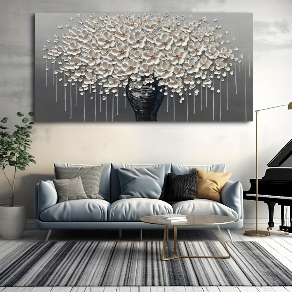 Nordic Luxury Floral Tree Posters and Prints Wall Picture Modern Abstract White Flower Picture Canvas Painting for Gallery Home Decor