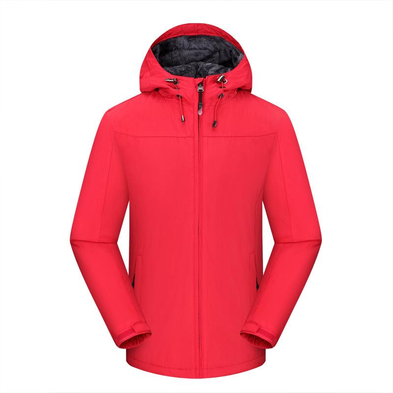 Fleece Jacket Men's and Women's Winter Outdoor Fleece Thickened Jacket Men's Casual One-piece Hooded Jacket