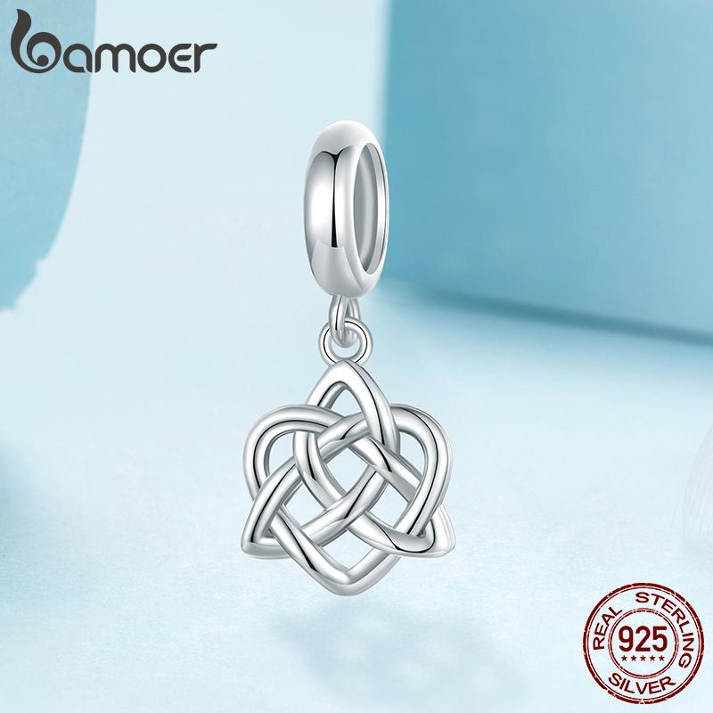Bamoer Ciondolo Nodo Celtico in Argento 925 Amuleto Vichingo Fascino Amore Per Donne Uomini Festa Vichinga Regalo Gioielli Raffinati