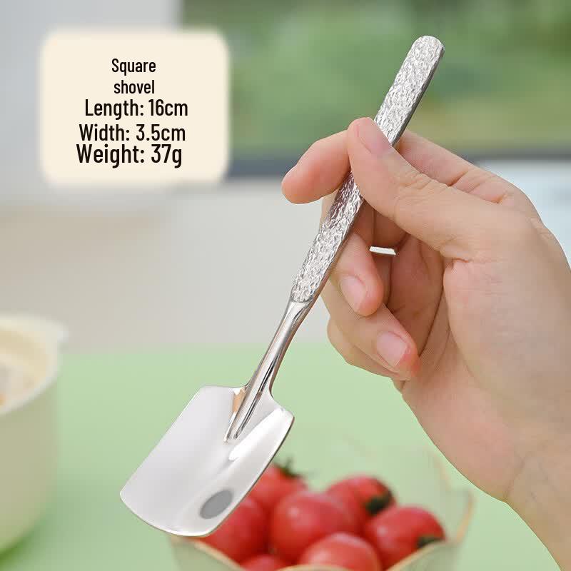 Drizen 304 Stainless Steel Hammered Shovel Spoons