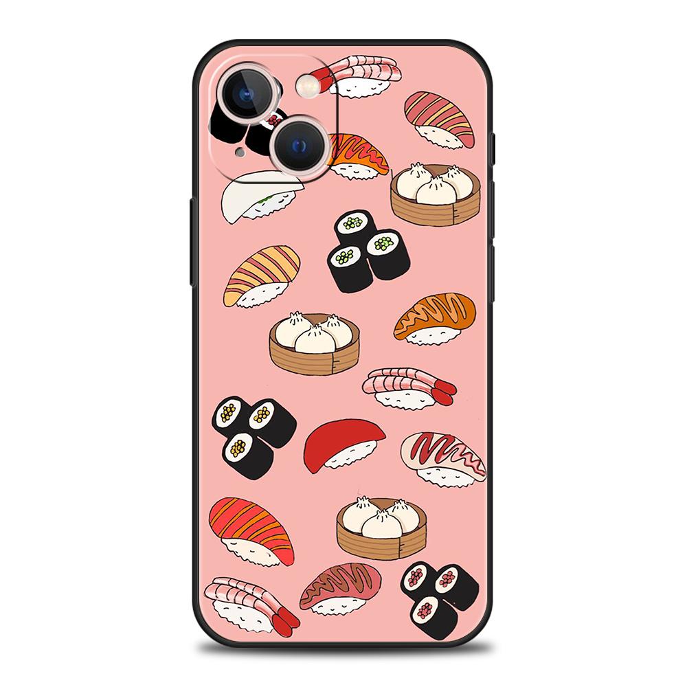 Luxury TPU Soft Phone Case For iPhone 17 Air 16E 16 11 15 14 Pro MAX 12 13 7 8 Plus X XR XS SE 2022 Cover Cute Cartoon Sushi