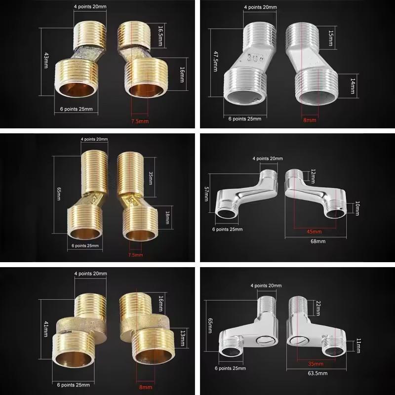 Adjustable Adapter Bathroom faucet shower replace part Solid Brass Wall Mounted Width Replacement Angle Valve Accessories