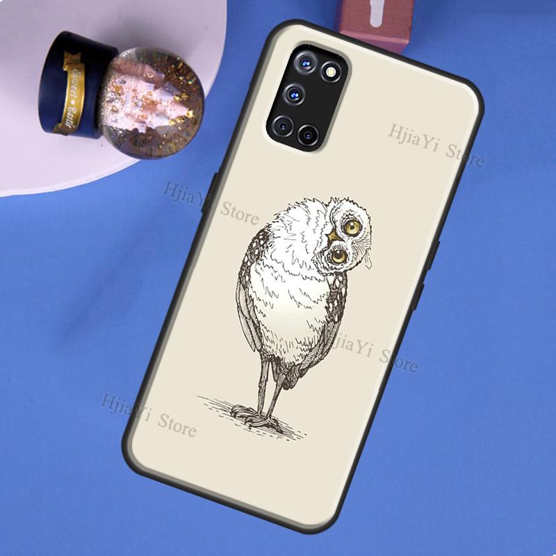 Fashion Cartoon Owl Case For OPPO A74 A94 A54 A57 S A77 A76 A96 A52 A72 A91 A93 A5 A9 A31 A53 A15 A16 A17 Cover