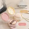 New Double Layer Powder Puff Storage Box High-Viscosity Portable Lightweight Cosmetic Earring Organizer