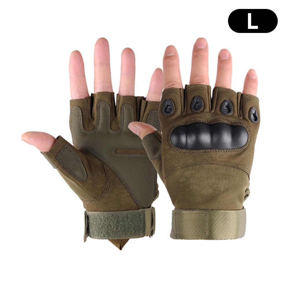 Motorcycle Riding Fitness Gloves Outdoor Tactical Fingerless Gloves Hard Knuckle Hunting Combat Hiking Military Half Finger Glov