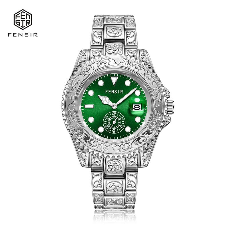 Finshi Two-and-a-half-hand for Luxury Stainless Steel Quartz Watch Fashionable Business Luminous Calendar Waterproof