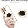 Case for Samsung Galaxy S25 Ultra, Silicone Protection with 3D Astronaut Stand - White