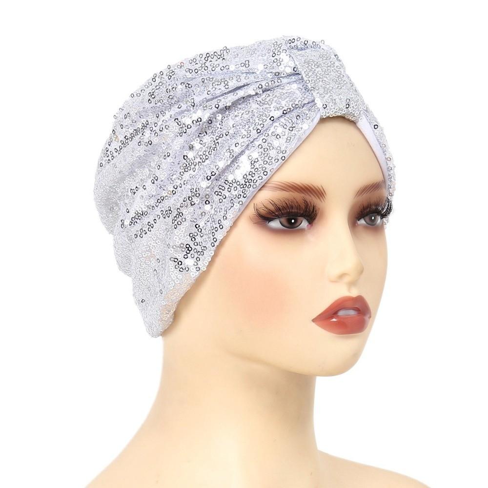 Headwear Hijab Hat Ramadan Muslim Muslim Sequin Hijab Scarf Elegant Turban Cap Women