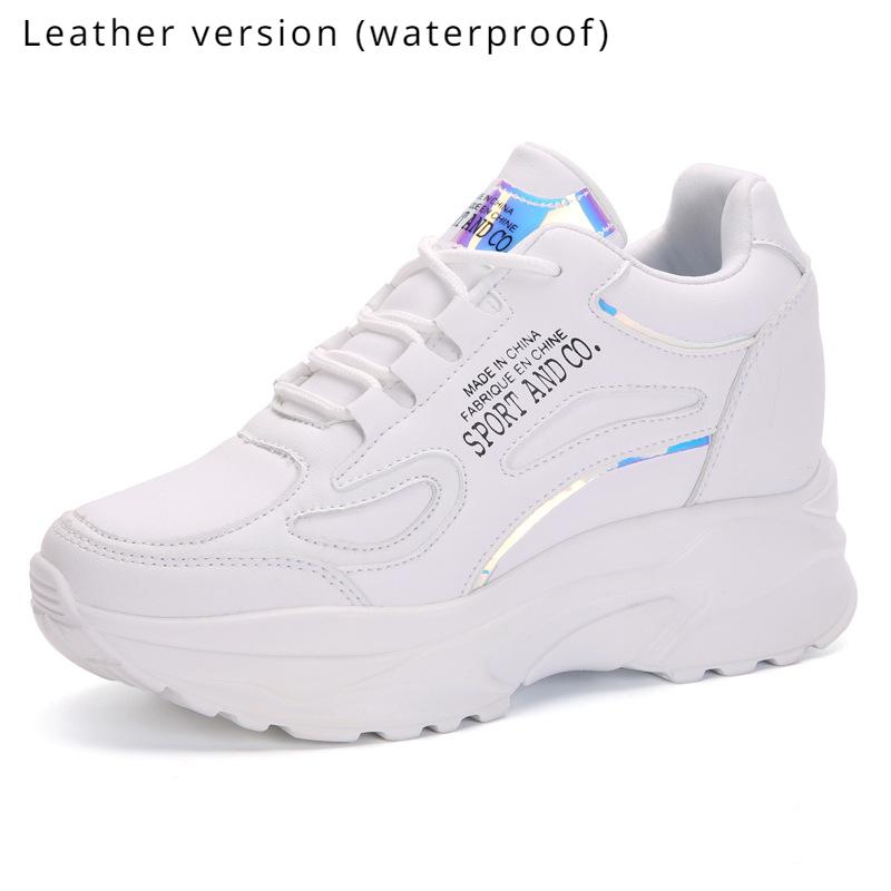 2024 Wiosna i Jesień Nowy Styl Siateczkowe Oddychające Wewnętrznie Podwyższające Wysokość Damskie Buty na Grubej Podeszwie Buty Taty