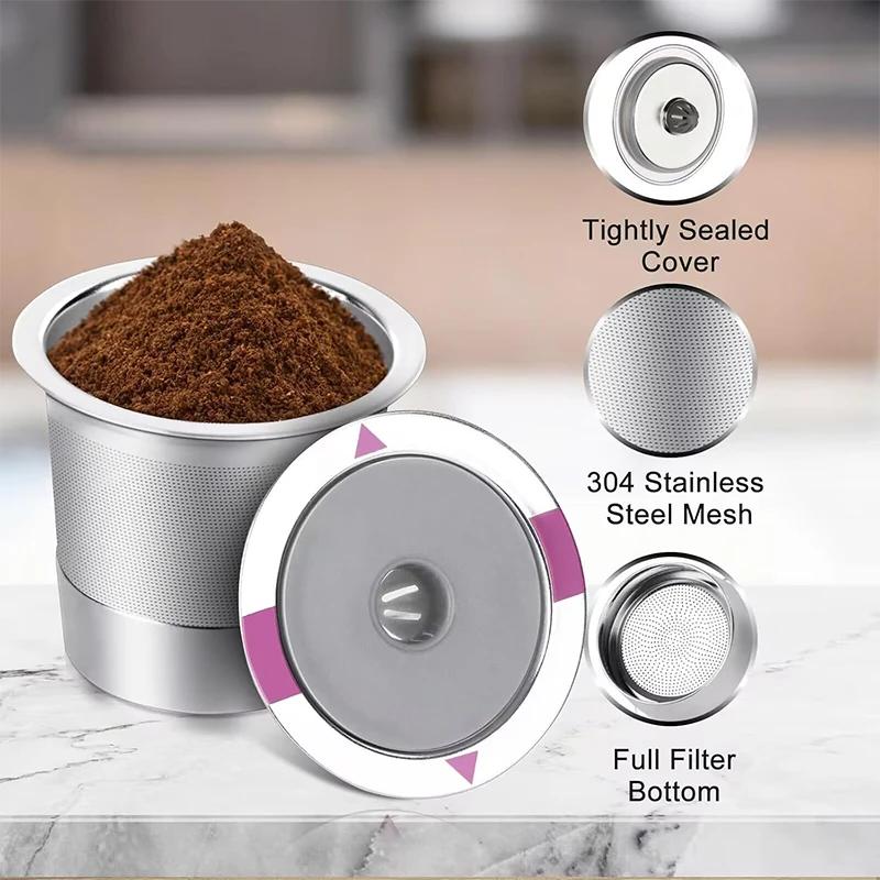 Stainless Steel Reusable K-cup Coffee Filter Capsules Portable Household Accessories Kitchen Tool Creative Little Coffee Filters
