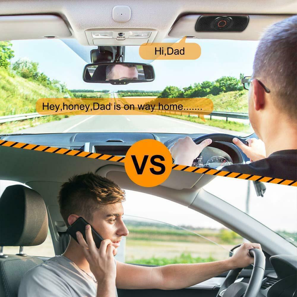 Car Kit Handsfree Speakerphone Multipoint Sun Visor Speaker for Phone Smartphones Car Charger Hands Free Bluetooth-compatible