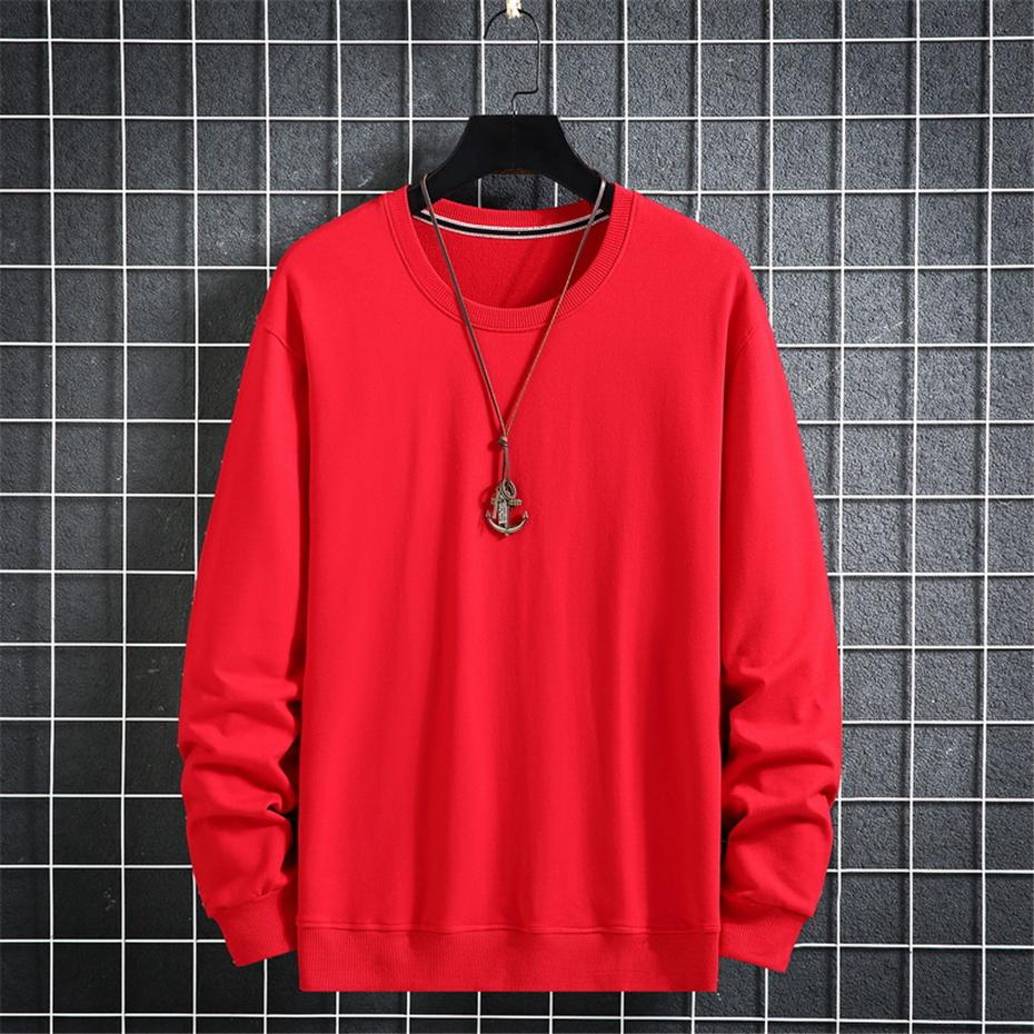 

12XL 10XL9XL Мужской свитшот с длинным рукавом Тренд Мужской большого размера Свободный свитер Оверсайз Мужские худи Красный Мужская одежда M красный