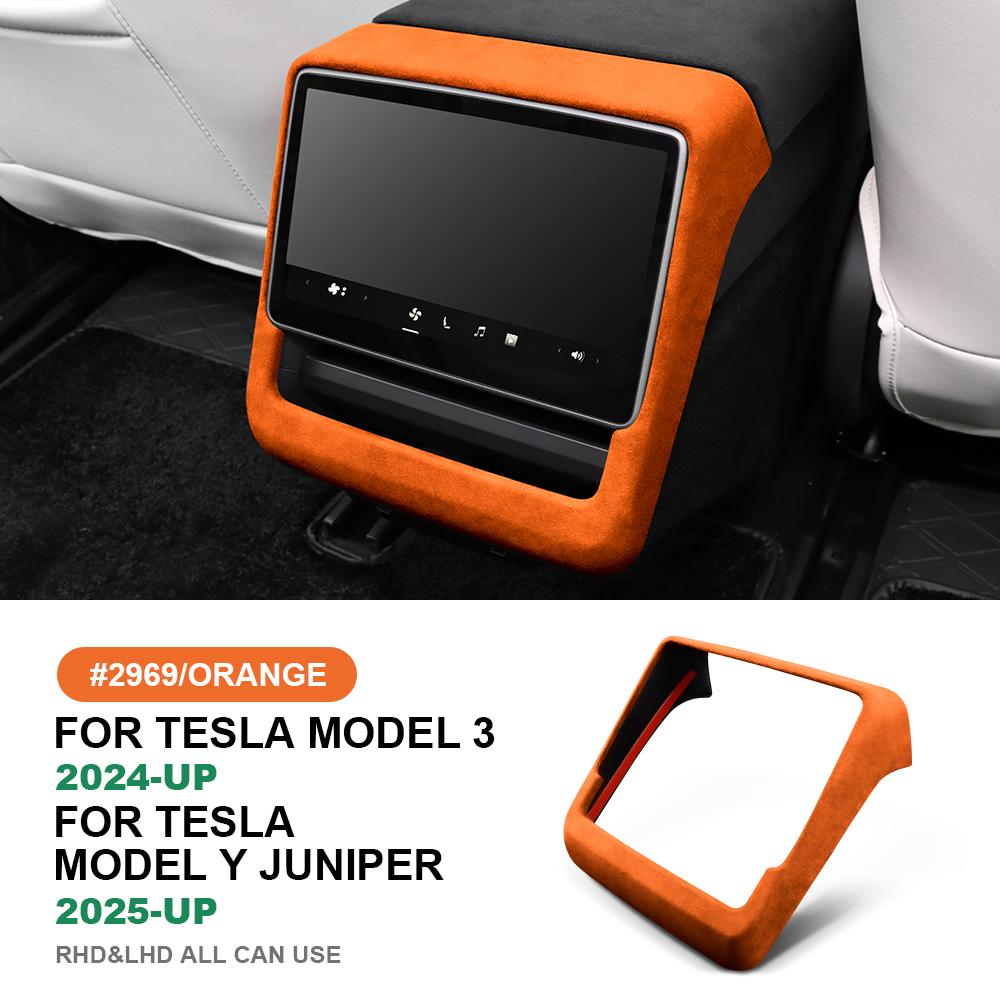 Italian Top Suede for Tesla Model 3 Highland 2025-Model Y Juniper 2025-Up Rear Screen Frame Cover Anti-Scratch Car Accessories
