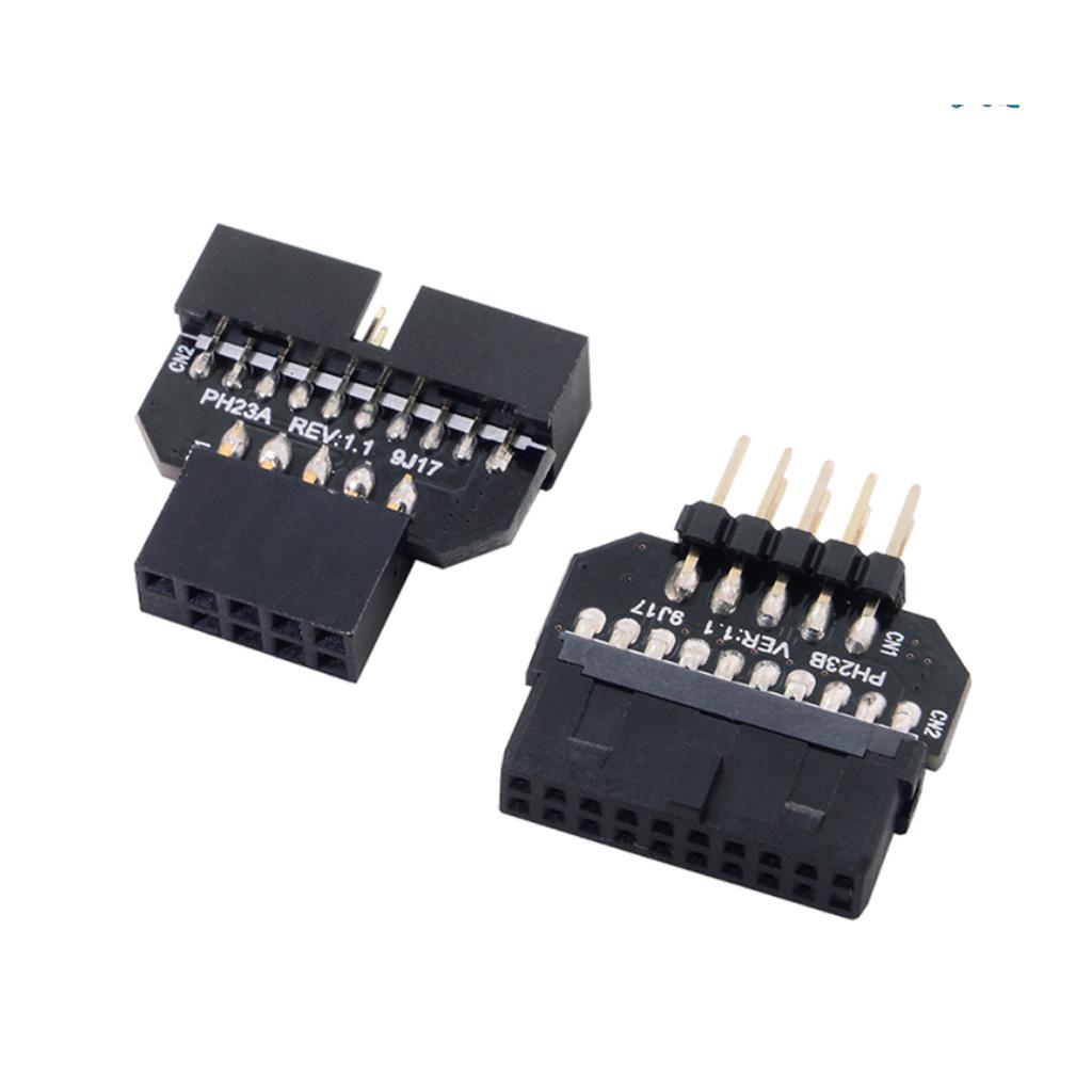 Motherboard USB 3.0 19/20pin To USB 2.0 9pin Adapt Connector Front Panel Plug-in