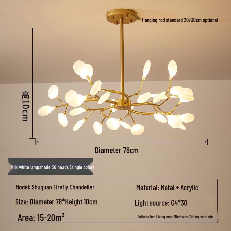 Nordic Firefly Chandelier: Minimalist Creative Lighting for Dining, Bedroom & Living Spaces