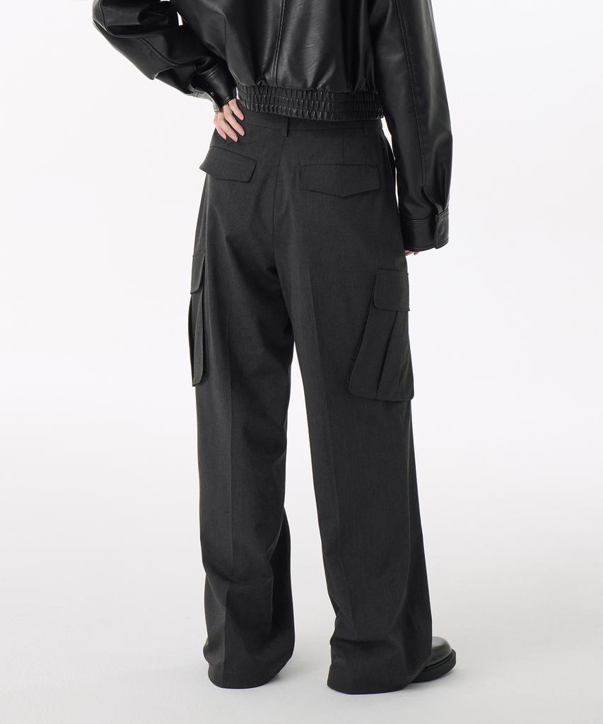 MUSINSA STANDARD WOMAN Women'S Parachute Cargo Slacks [Charcoal Gray]