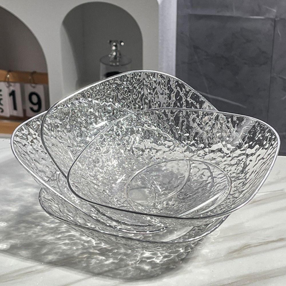 Transparent Bone Plate Glacier Pattern Snack Dish Dessert Plate Table Waste Dish Luxury Kitchen Tableware
