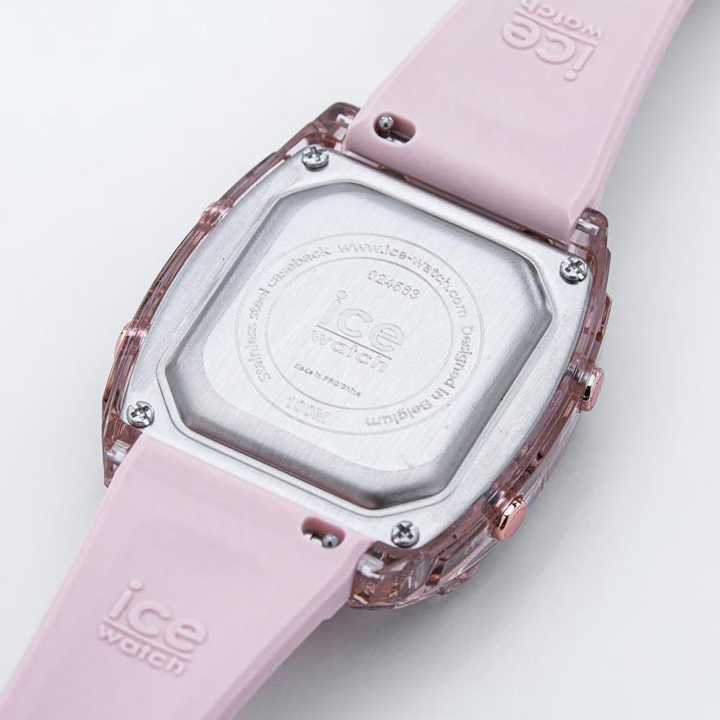 Authorized Distributor [ICE-WATCH] Ice Watch Tonneau Type Wristwatch Men's Unisex 024563 ICE Digit Boliday Nude Clear Rose Gold Small Date Day of the