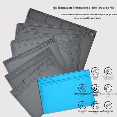 Hitzebeständige magnetische Silikon-Reparaturmatte für Elektronik mit Schraubenhaltern und Lötstationen