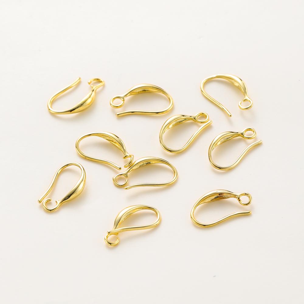 10Pcslot 14K 18K Real Gold Earing Pendant Hook Ear Wire Hook For Diy Jewelry Making Earing Charms Accessories Components