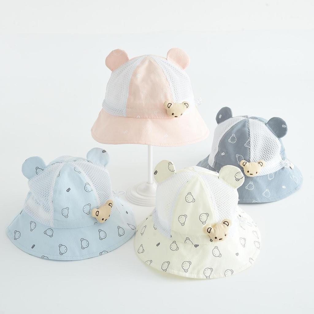 Cute 3D Little Bear Fisherman Hat - Windproof, Sun Protection, Versatile Mesh for Outdoors