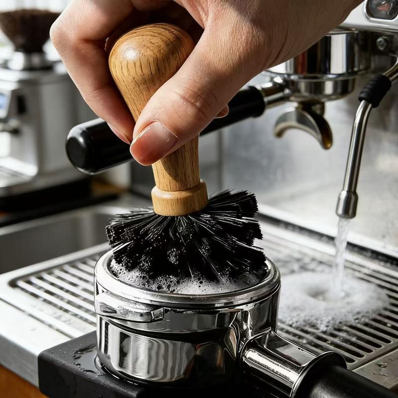 Coffee Brush Cleaner Solid Wood Portafilter Basket Cleaning Barista Dusting Tools Espresso Machine Accessories Home Cafe Goods